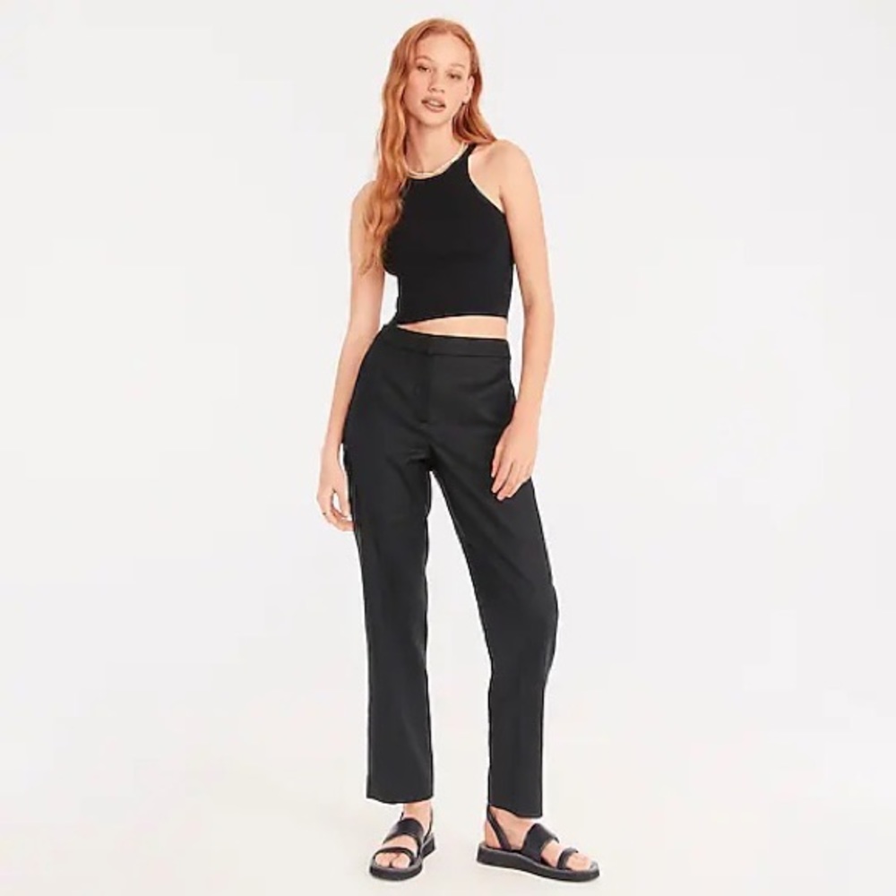 NWT J.Crew Kate straight-leg pant in stretch linen